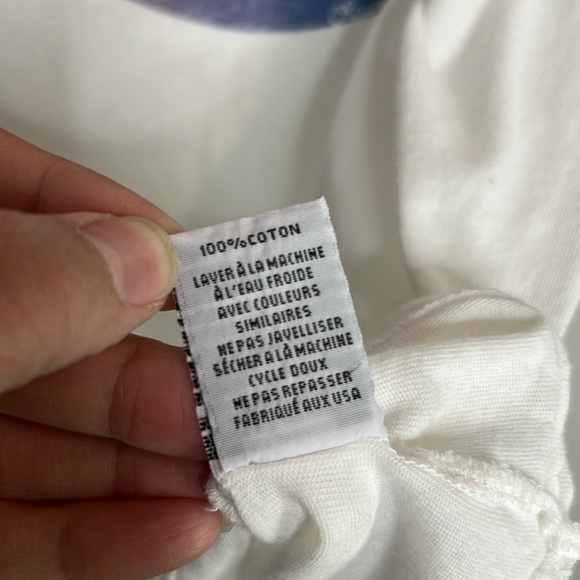 Lauren Moshi Cruz Rainbow Lip deep v neck oversized lip bite slouchy tee size XL - Picture 7 of 9